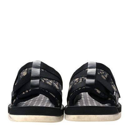 Christian Dior Oblique Jacquard Mens Alpha Sandals 39 Beige Black 2 of 14