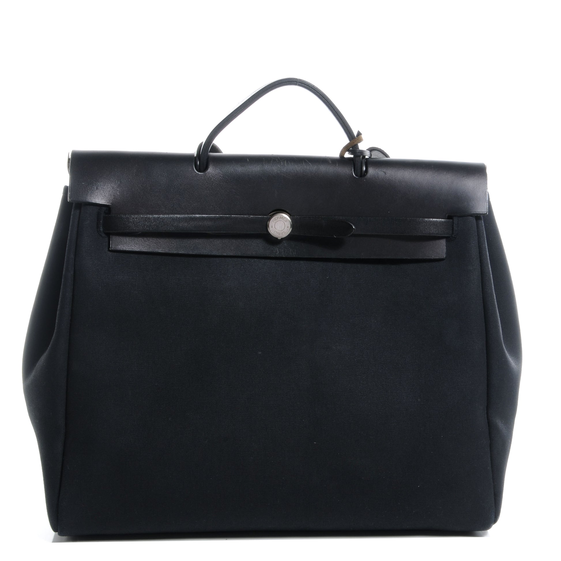 Hermes Toile Vache Calfskin Herbag 39 MM Black 1 of 9