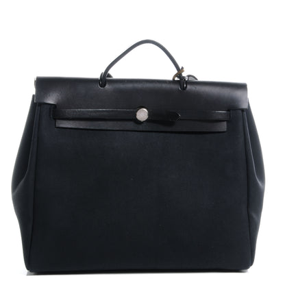 Hermes Toile Vache Calfskin Herbag 39 MM Black 1 of 9
