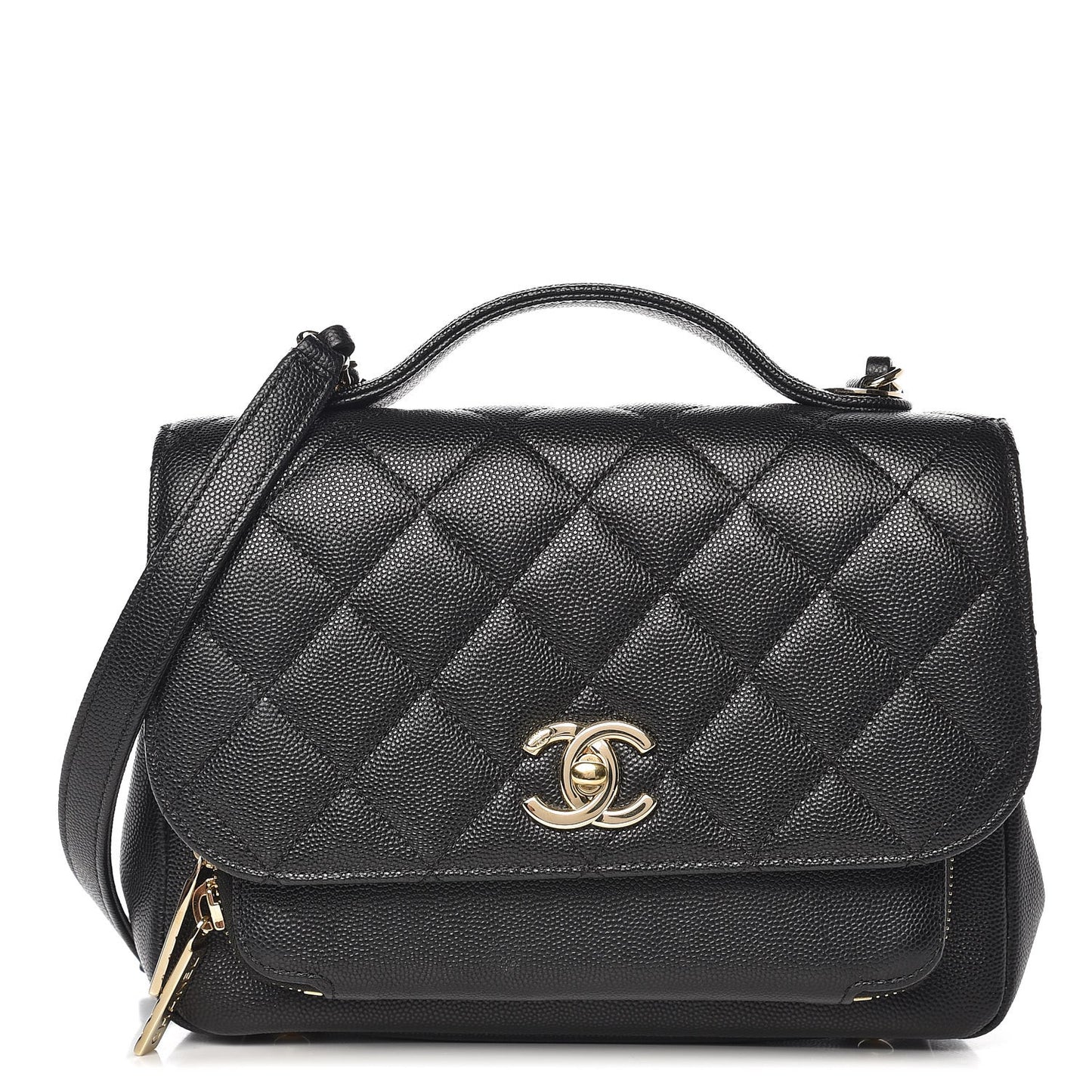 Caviar Quilted Medium Business Affinity Flap Black