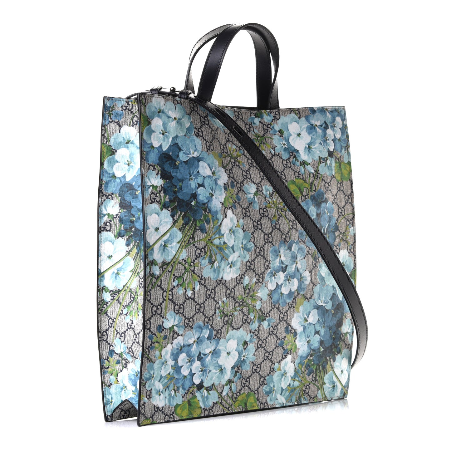 Soft GG Supreme Monogram Blooms Vertical Tote Blue