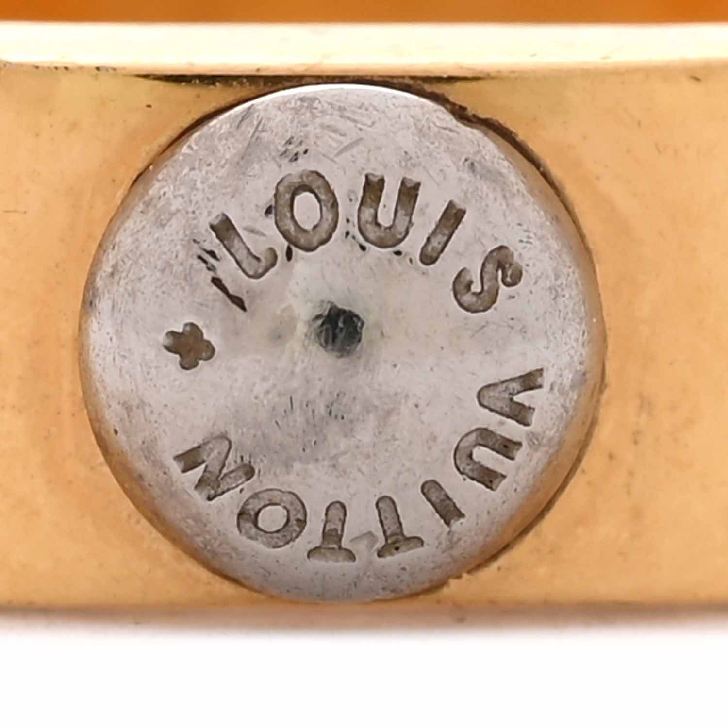 Louis Vuitton Brass Monogram Engraved Nanogram Ring S Gold 1841172