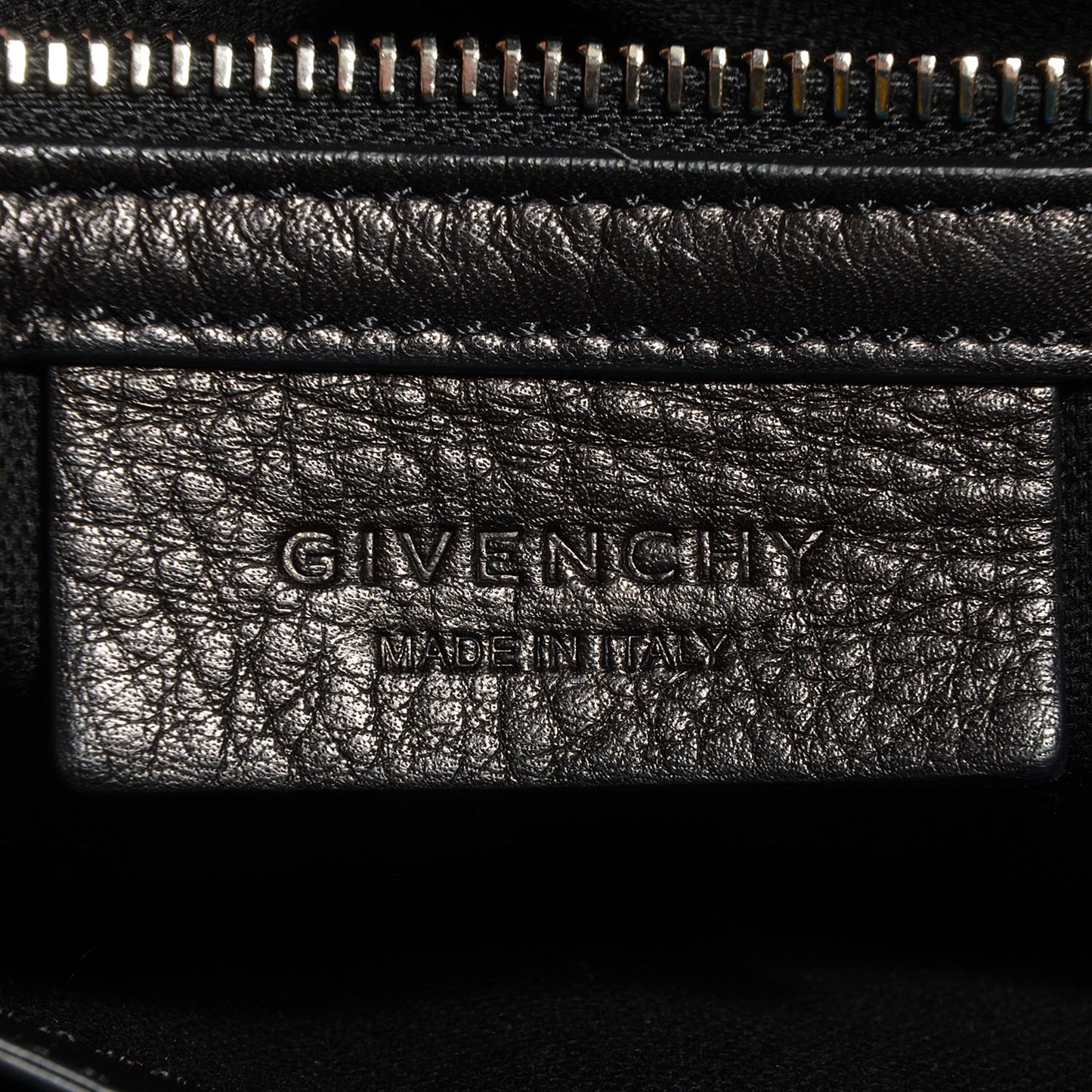 Textured Calfskin Small Pandora Pure Flap Bag Black