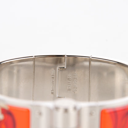 Hermes Enamel Printed Wide Brides De Gala Hinged Bracelet S 4 of 6
