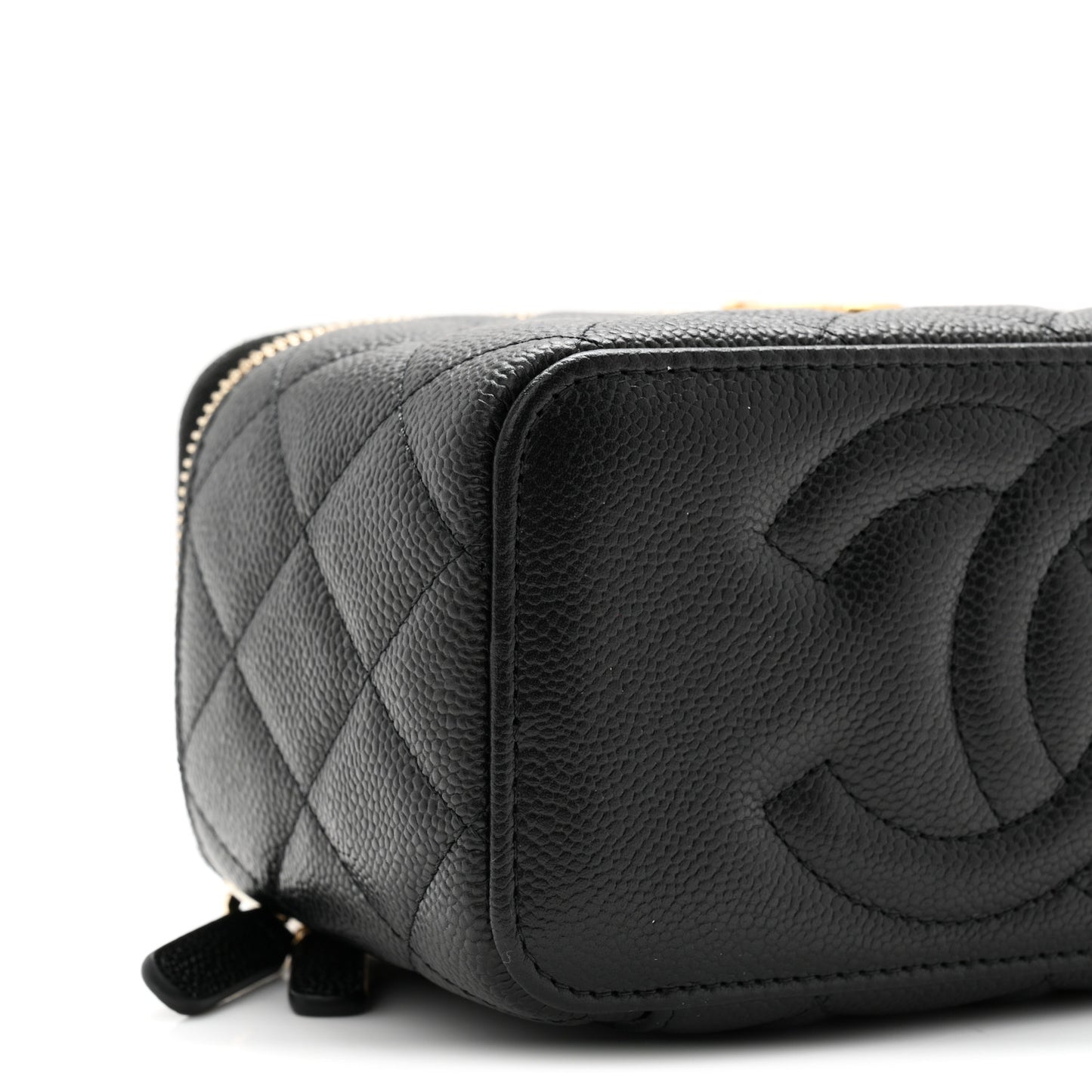 Caviar Quilted Sweetheart Vanity Case Black