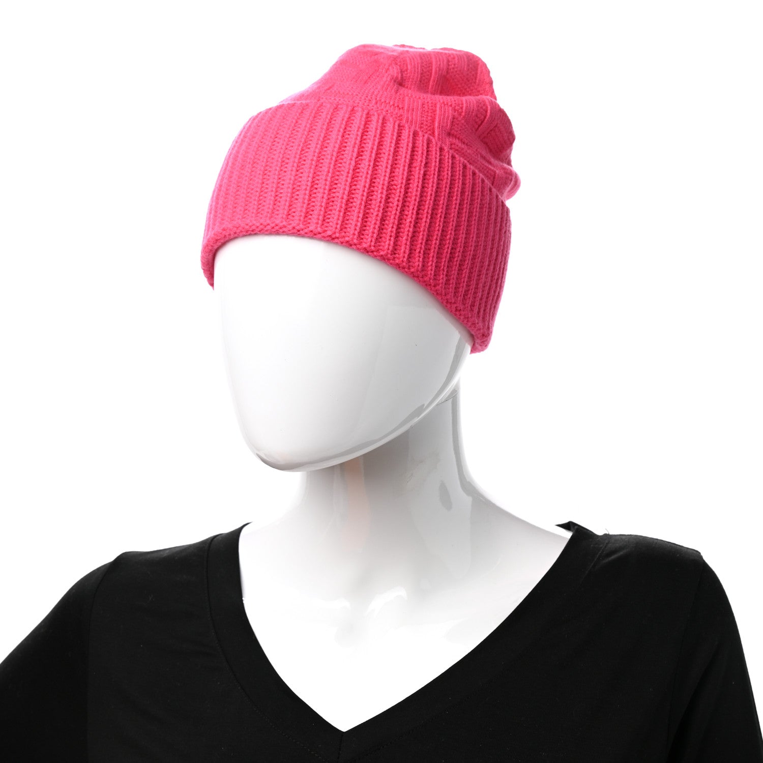 Hermes Wool Beanie Hat Rose Flash 2 of 6