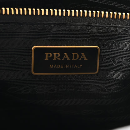 Prada Glossy Calfskin Triangle Large Bonnie Shoulder Bag Black 6 of 9