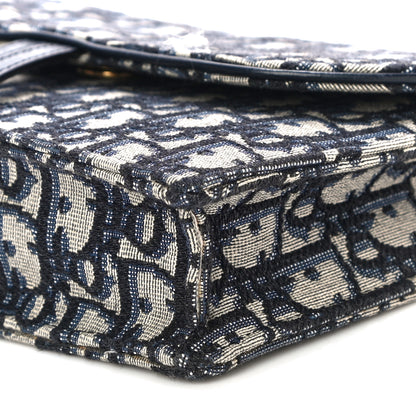 Christian Dior Oblique Saddle Chain Pouch Blue 9 of 14
