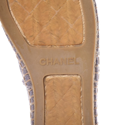 Chanel Toile CC Cap Toe Espadrilles 42 Ecru Purple 8 of 10