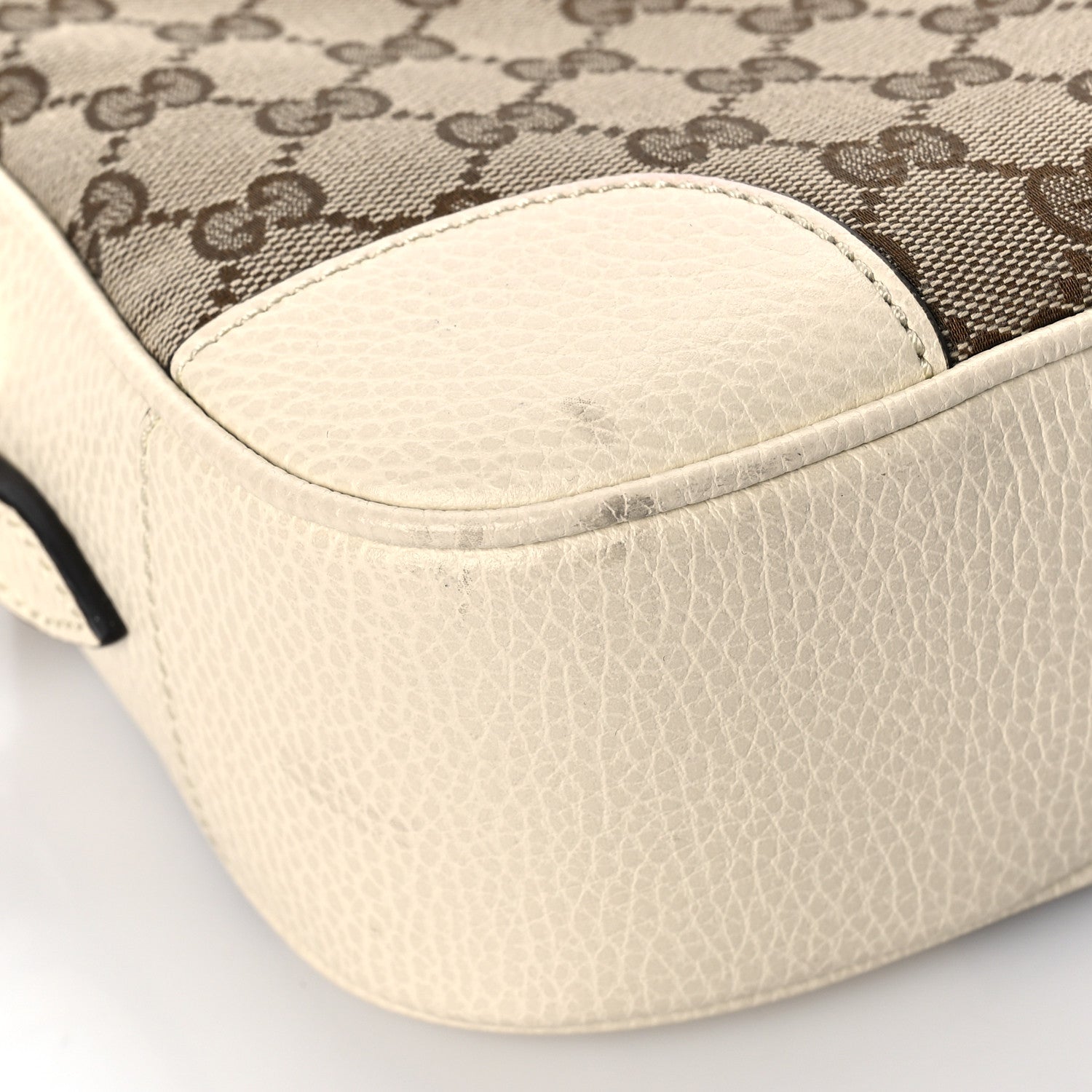 Gucci Monogram Dollar Calfskin Mini Bree Messenger Bag Beige Ebony Avoire 9 of 11