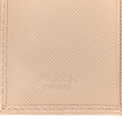 Prada Saffiano Compact Flap Wallet Cammeo 7 of 12