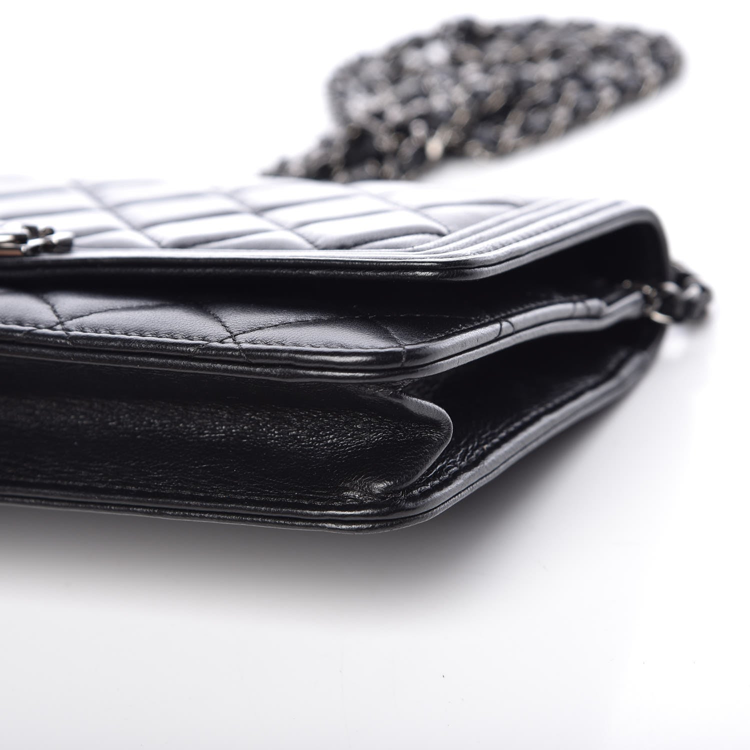 Chanel Lambskin Quilted Boy Wallet On Chain WOC Black 6 of 12