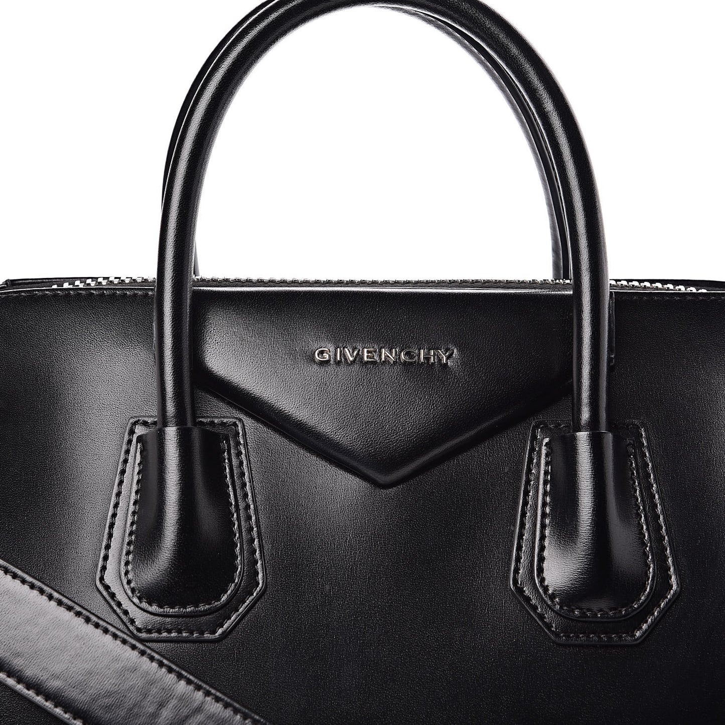 Shiny Lord Calfskin Medium Antigona Black