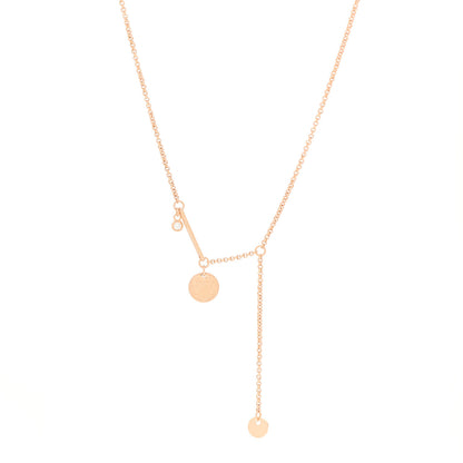Hermes 18K Rose Gold Diamond TPM Ex-Libris Pendant Necklace 1 of 5