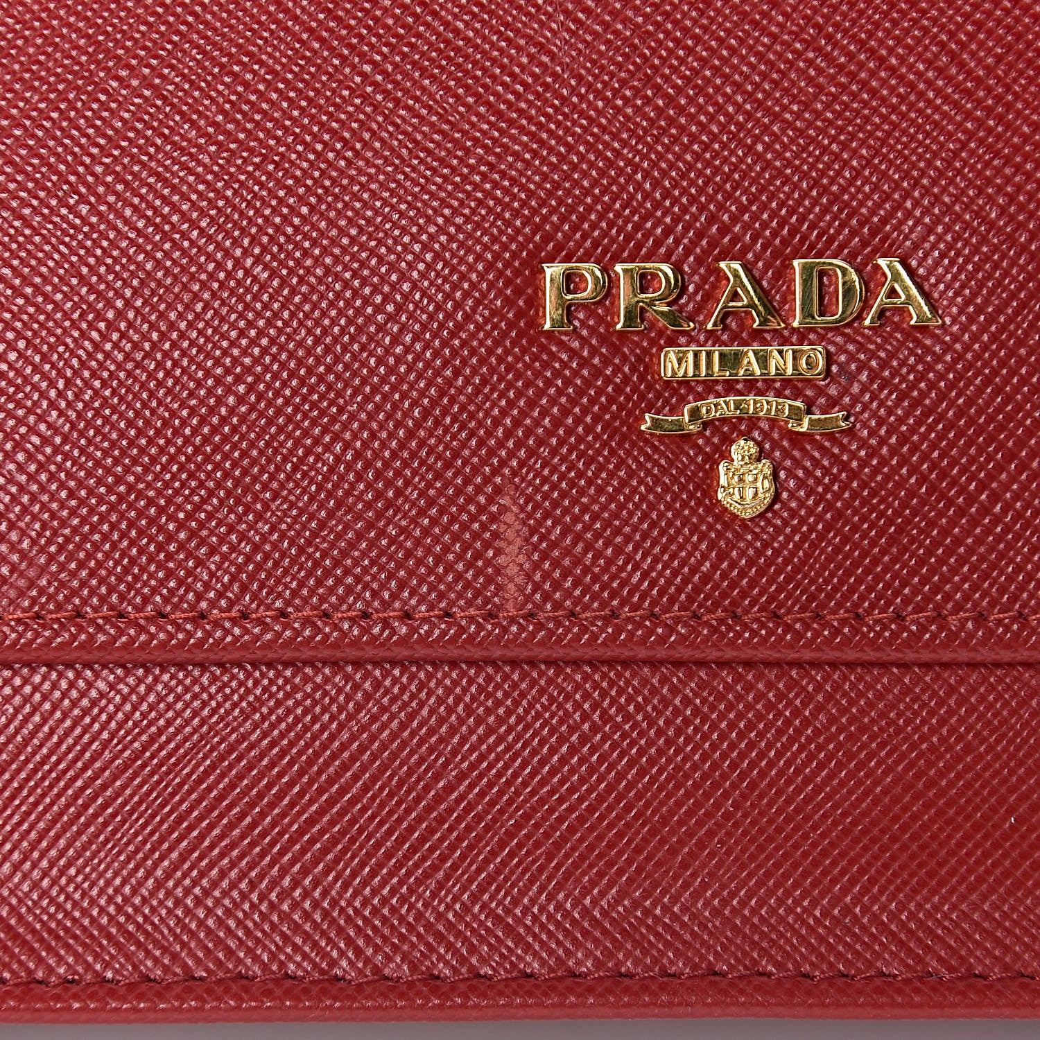 Prada Saffiano Metal Flap Wallet With Strap Fuoco 7 of 12
