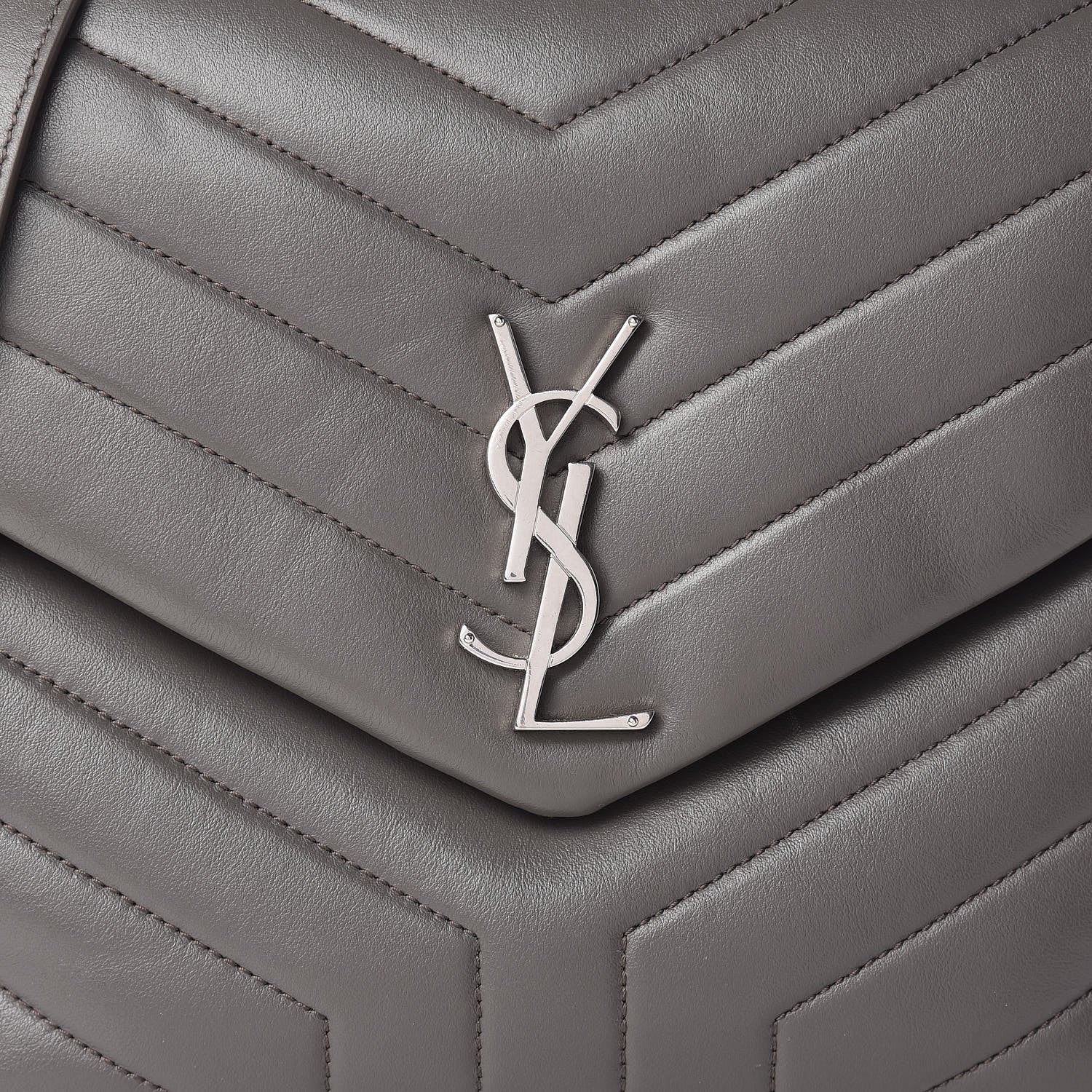 Saint Laurent Calfskin Y Quilted Monogram Medium Loulou Chain Satchel Earth 14 of 14
