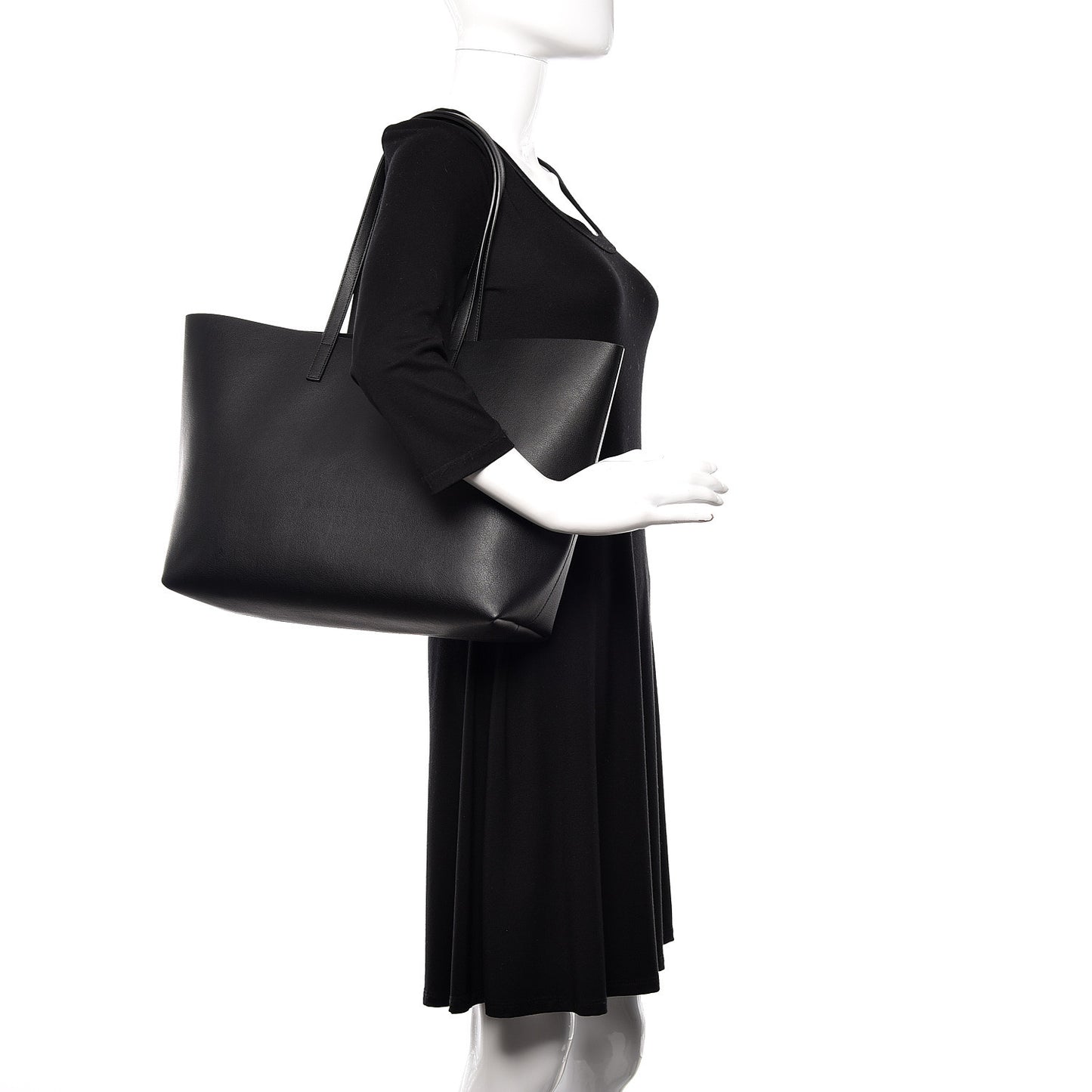 Calfskin Large Shopping Tote Black
