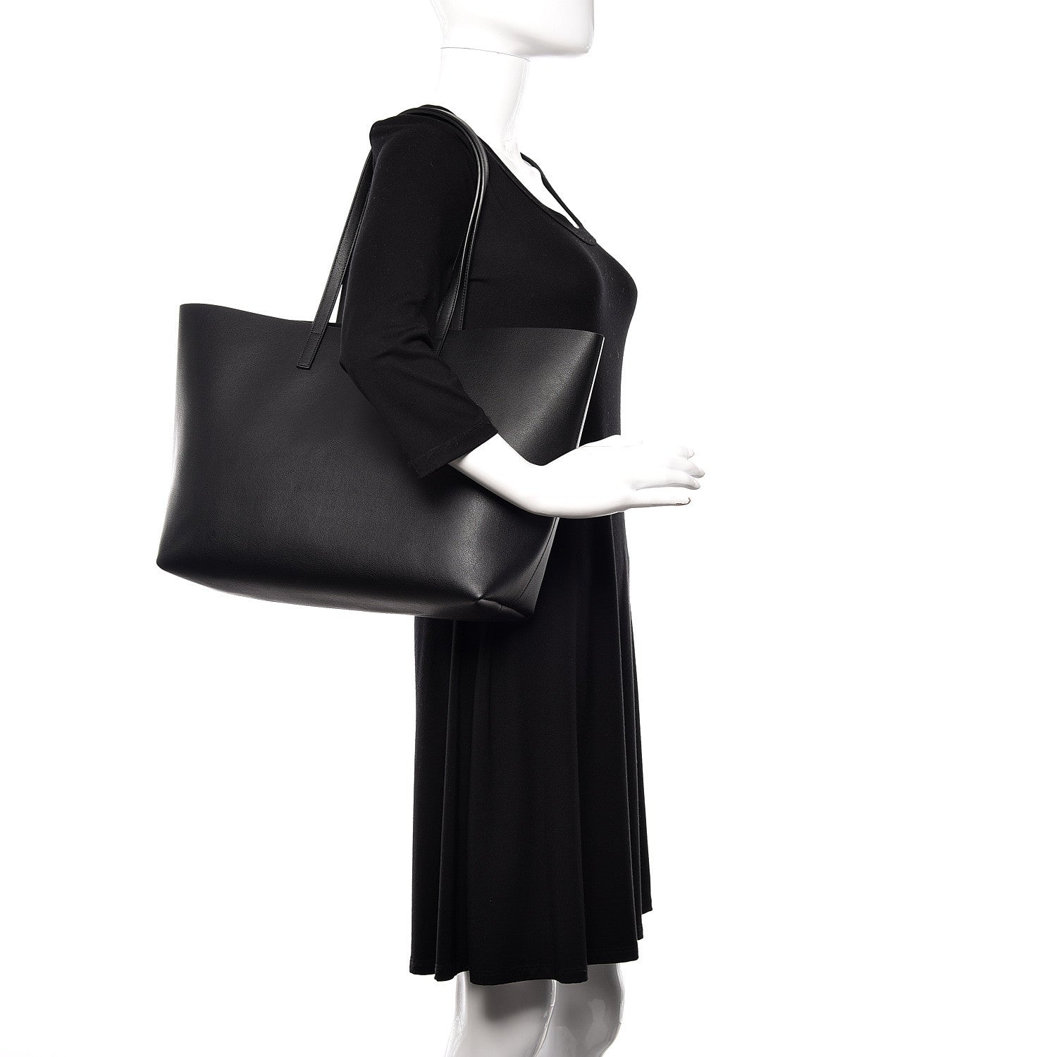 Saint Laurent Calfskin Large Shopping Tote Black 2 of 10