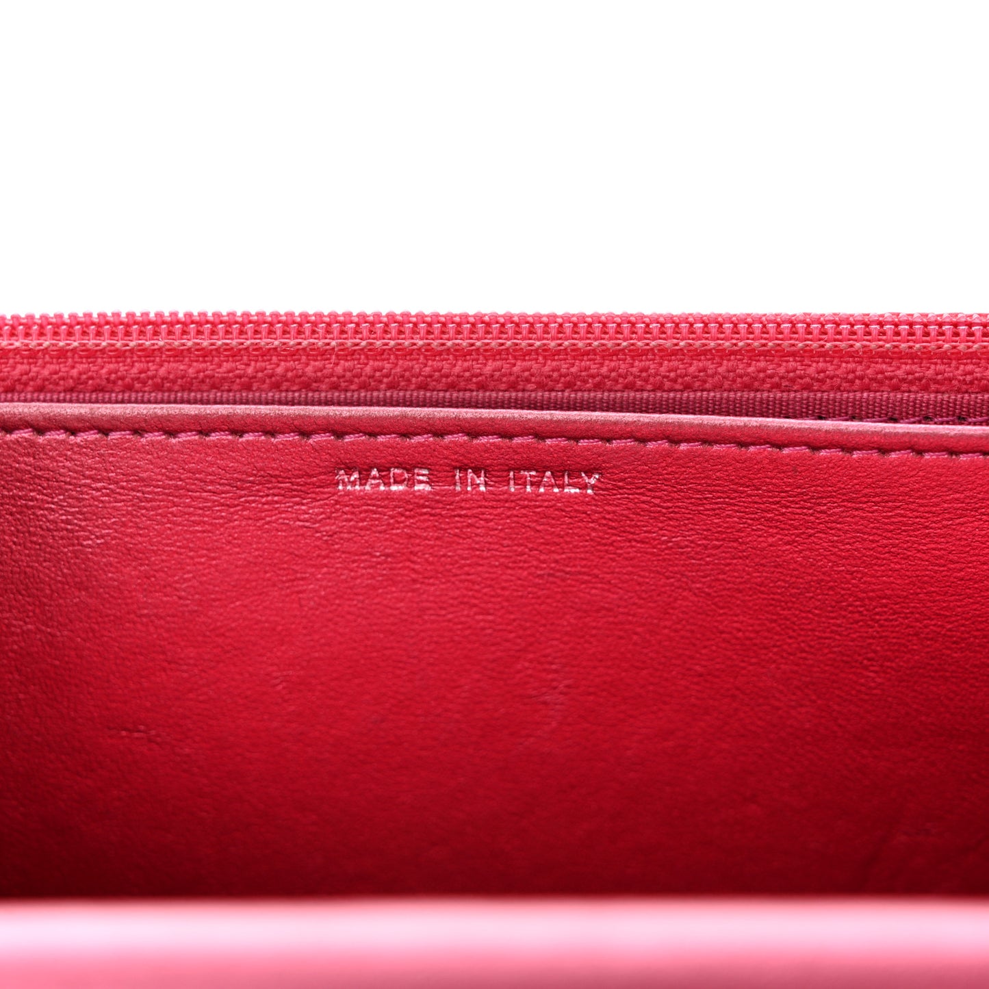 Metallic Patent Calfskin Quilted Boy Wallet on Chain WOC Fuchsia