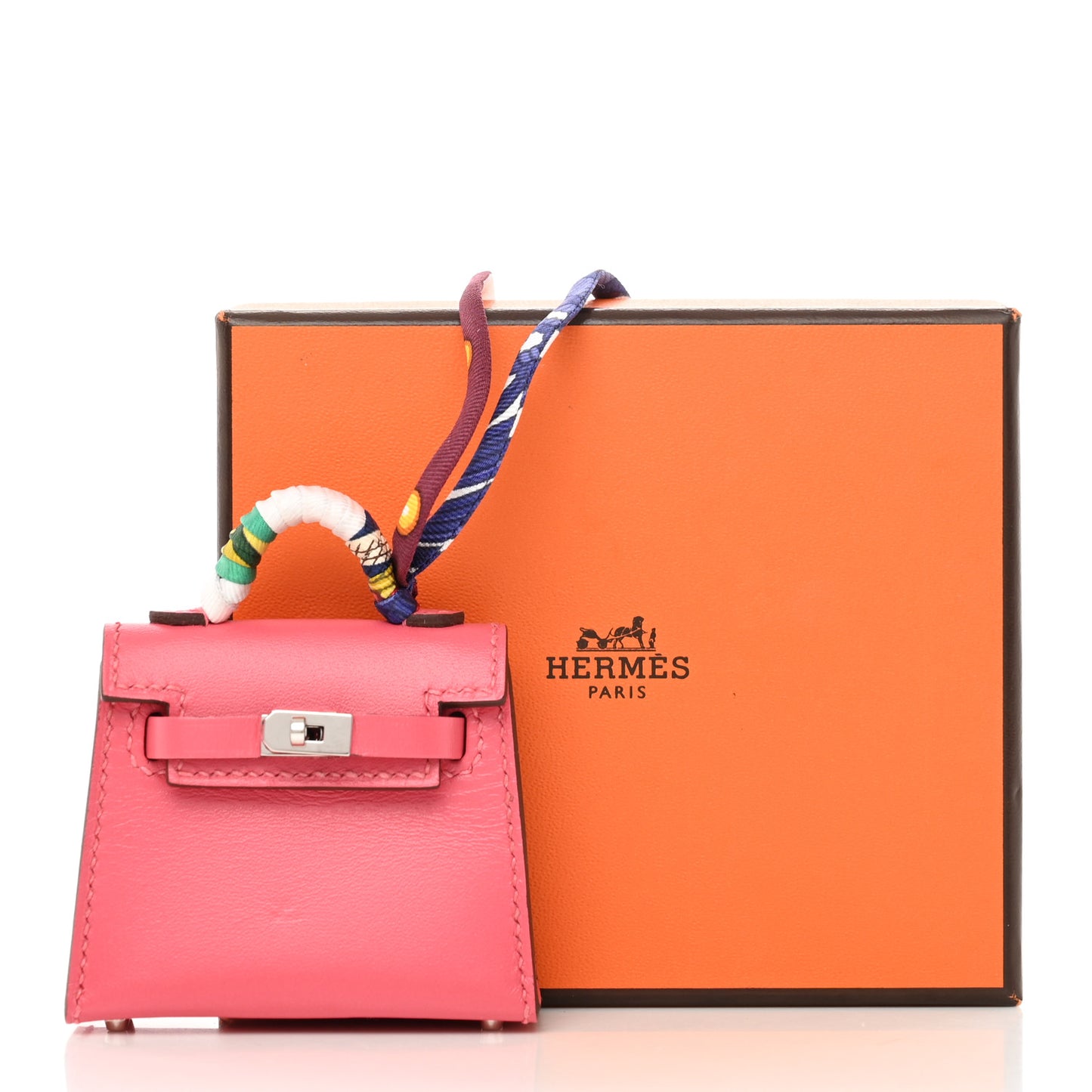 Tadelakt Mini Kelly Twilly Bag Charm Rose Lipstick