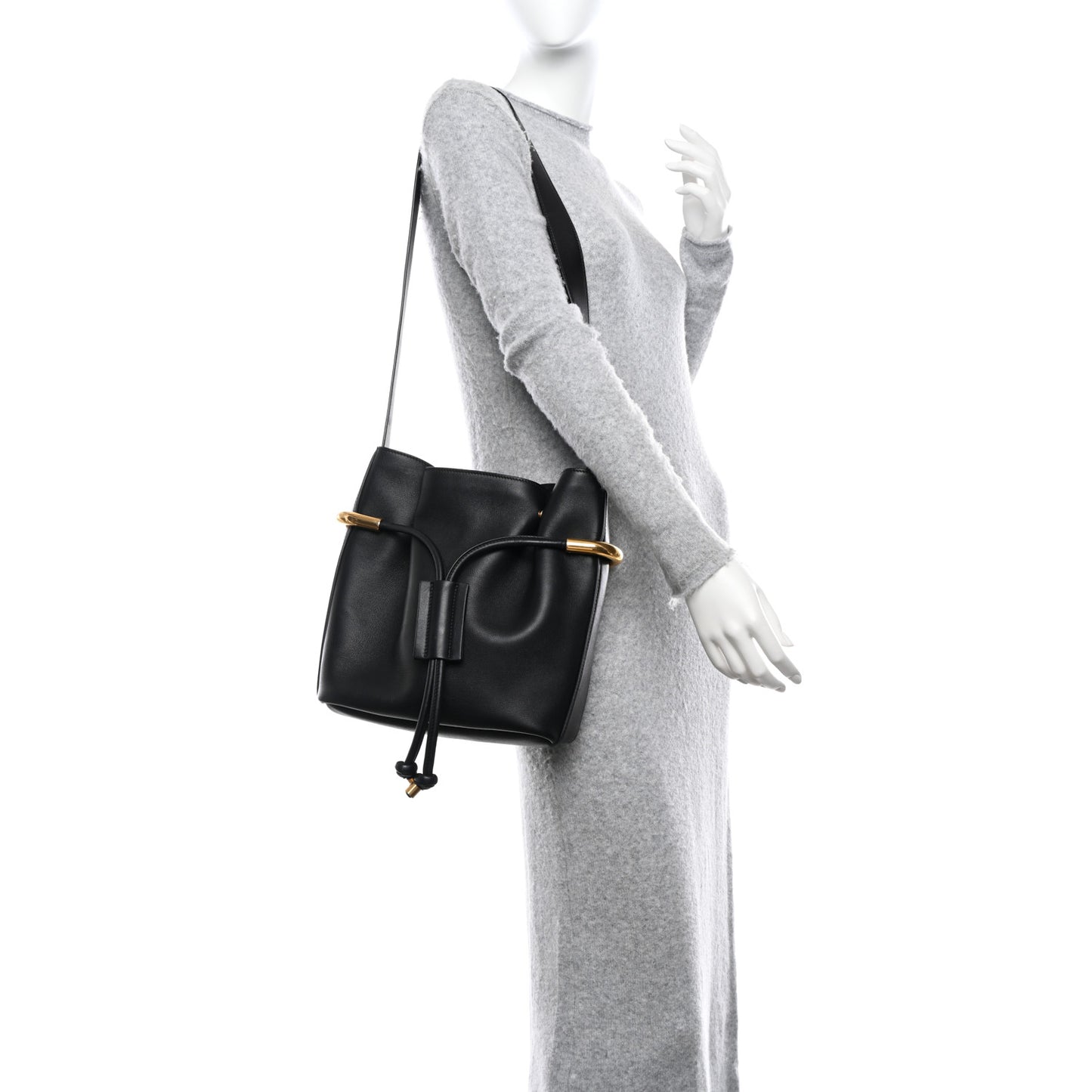 Calfskin Small Emma Bucket Black