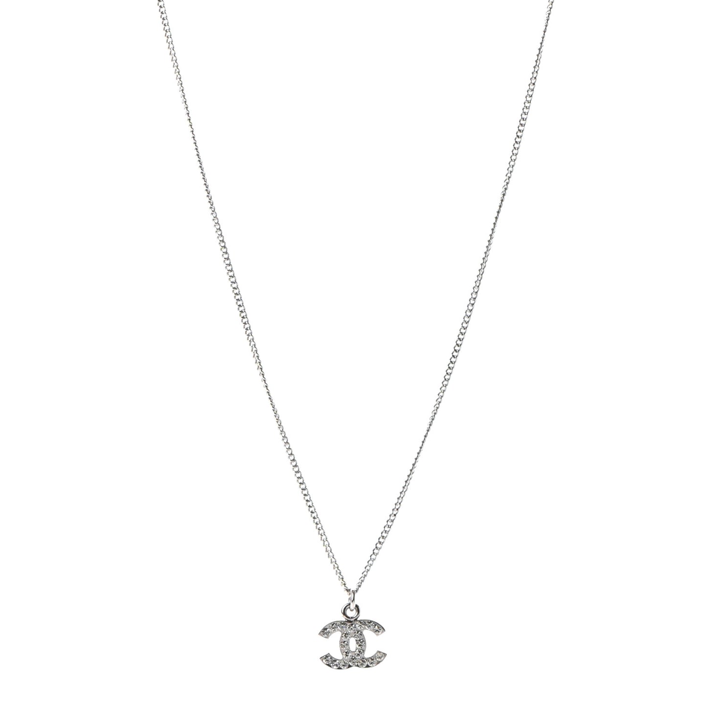 Crystal Timeless CC Necklace Silver