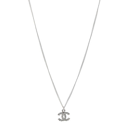 Chanel Crystal Timeless CC Necklace Silver 1 of 5