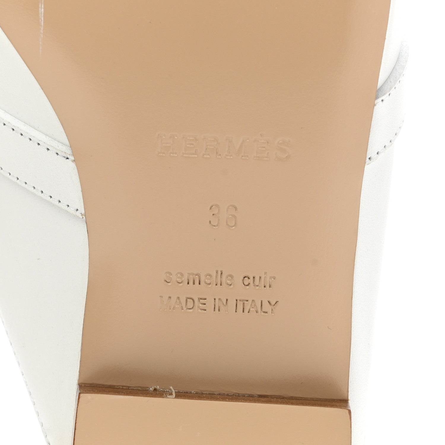 Hermes Calfskin Oz Mules 36 White 6 of 8