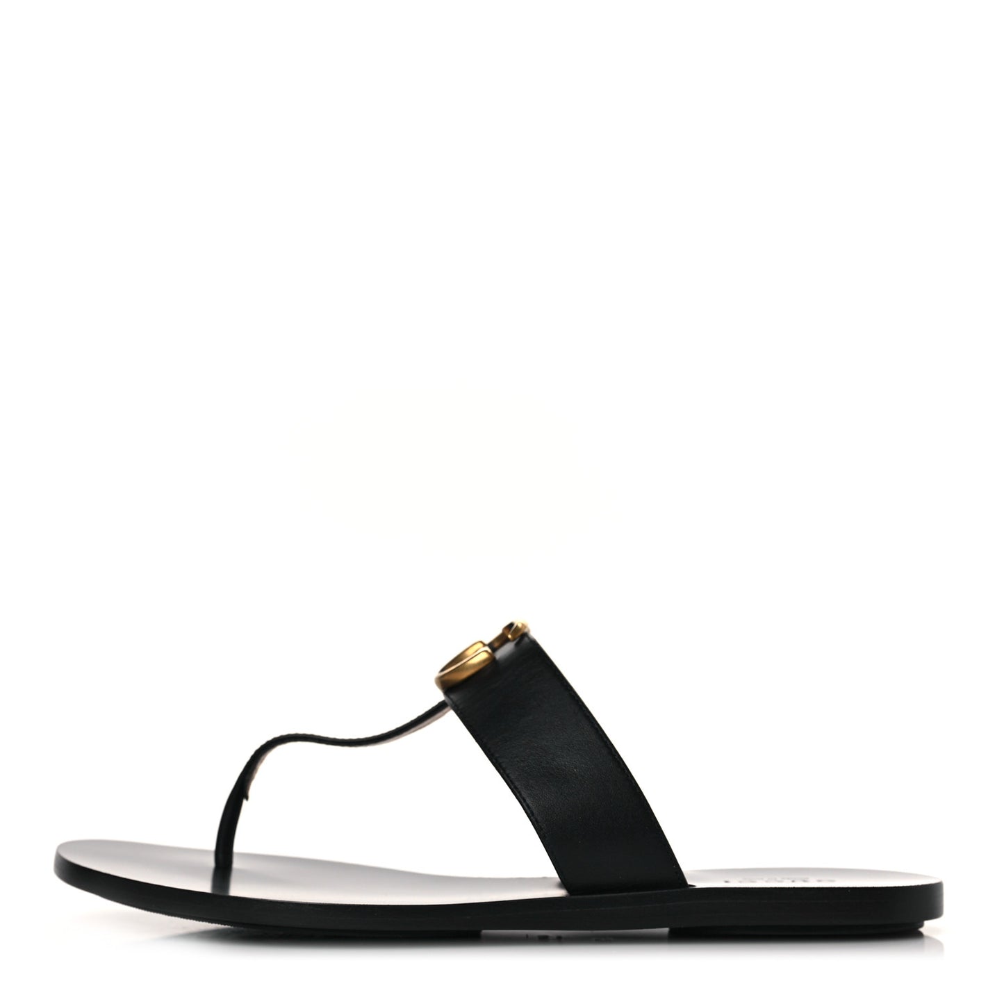 Calfskin GG Marmont Thong Sandals 37 Black