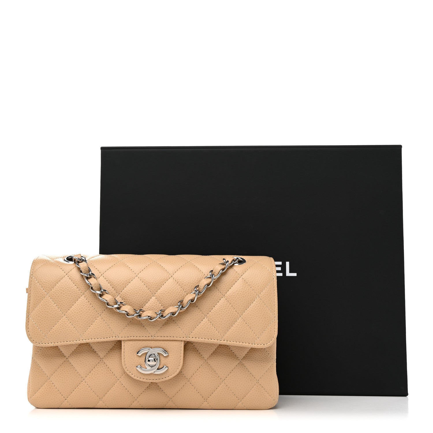 Chanel Caviar Quilted Small Double Flap Beige 15 of 15