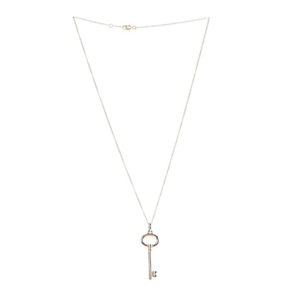 Tiffany 18K Rose Gold Small Oval Key Pendant Necklace 3 of 8
