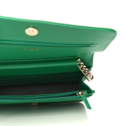 Chanel Caviar Quilted Boy Wallet On Chain WOC Green 4 of 10