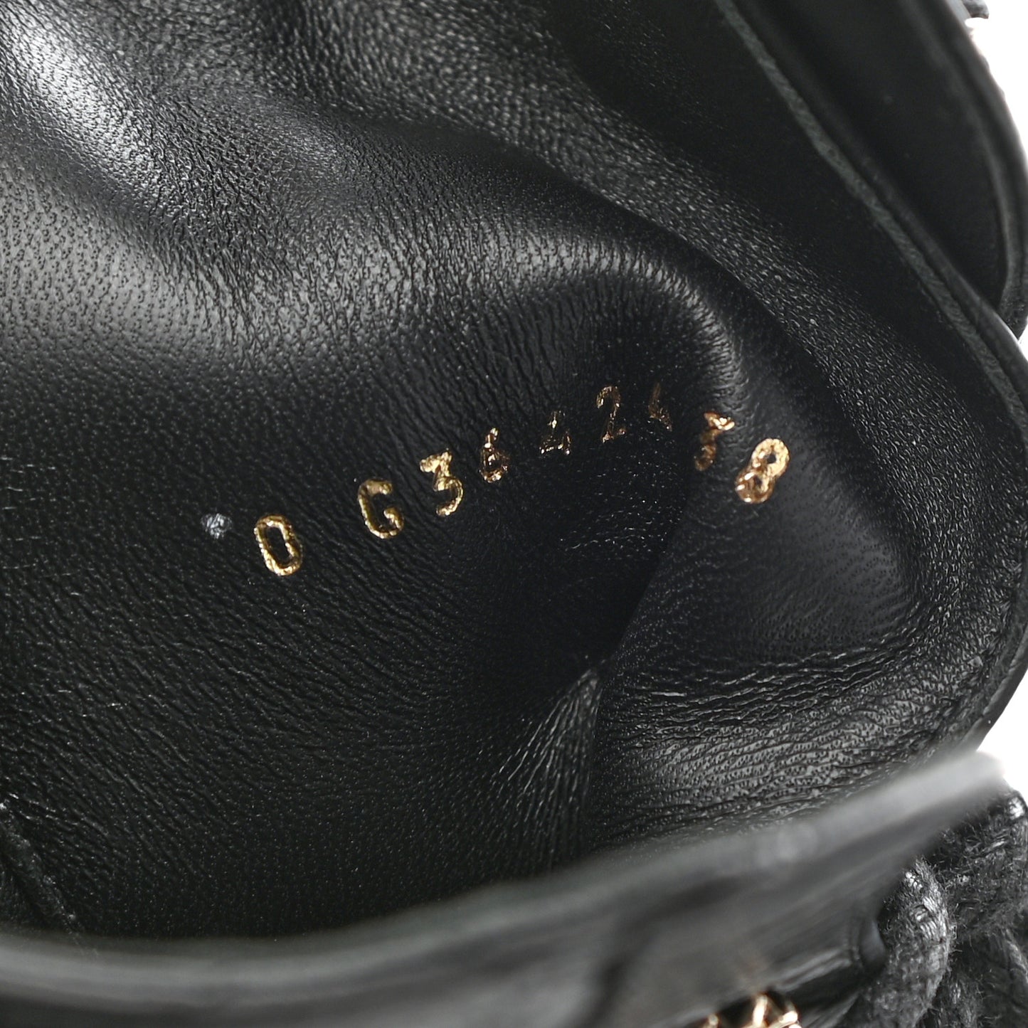 Shiny Goatskin Calfskin Quilted Lace Up Combat Boots 38 Black