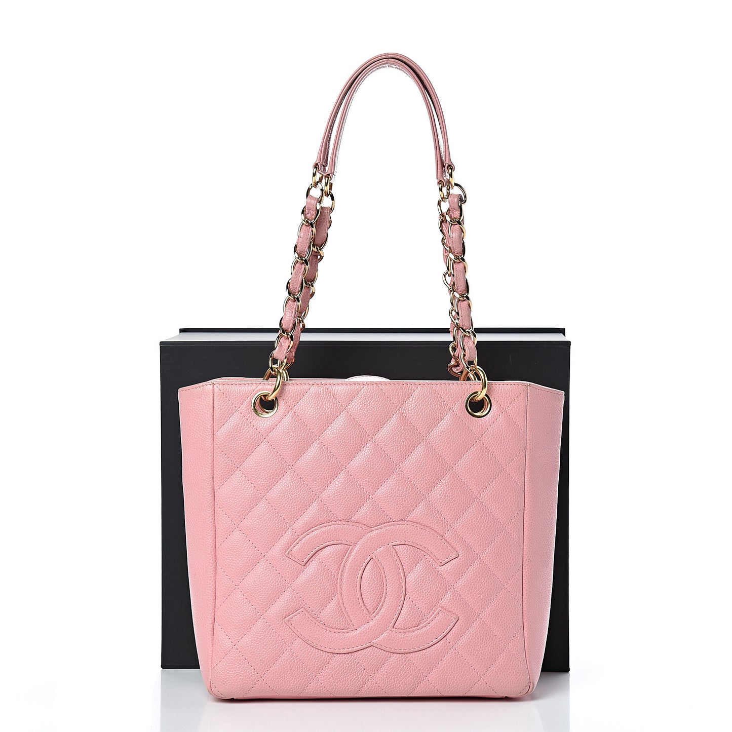 Caviar Quilted Petit Shopping Tote PST Pink