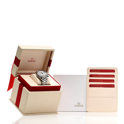 Omega Stainless Steel Diamond Bezel Mother of Pearl 38mm Speedmaster Chronograph Automatic Watch 324.15.38.40.05.001 5 of 5