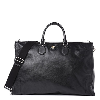 Gucci Fluffy Calfskin Morpheus Weekender Duffle Black 1 of 13