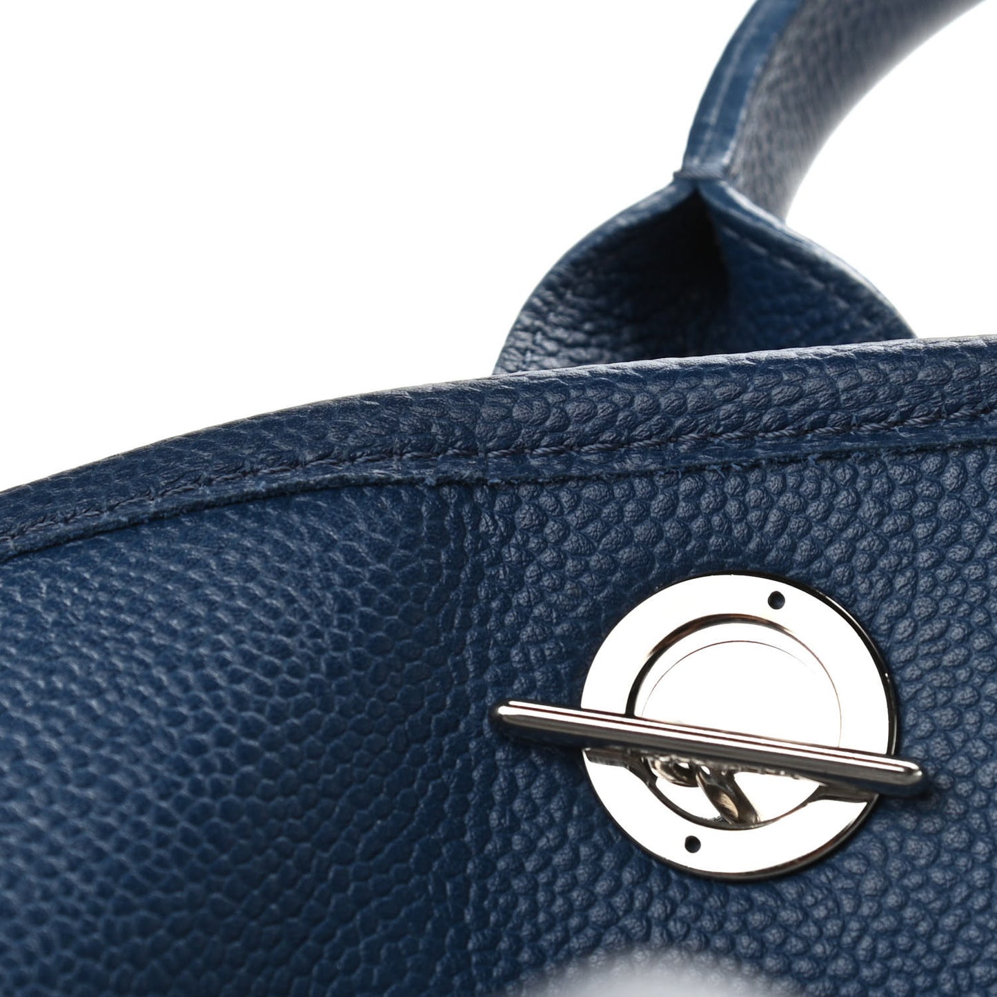 Glazed Calfskin Large Deauville Tote Blue