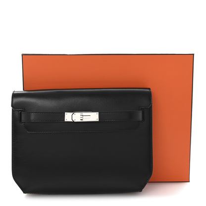 Hermes Box Kelly Depeches 25 Pouch Black 8 of 8