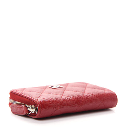 Chanel Caviar Quilted Zip Coin Purse Red 4 of 7