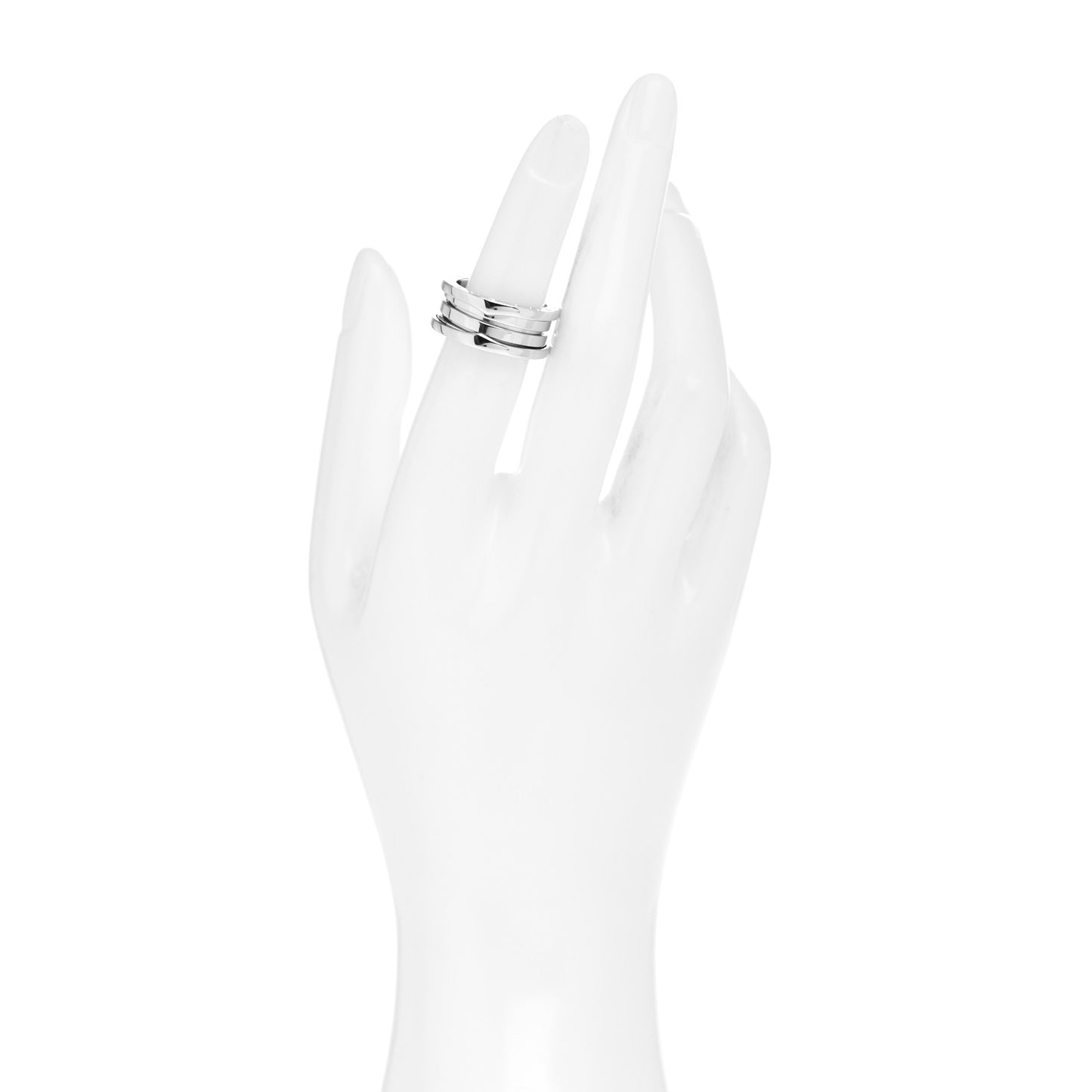 18K White Gold B.Zero1 Three-Band Ring 51 5.75