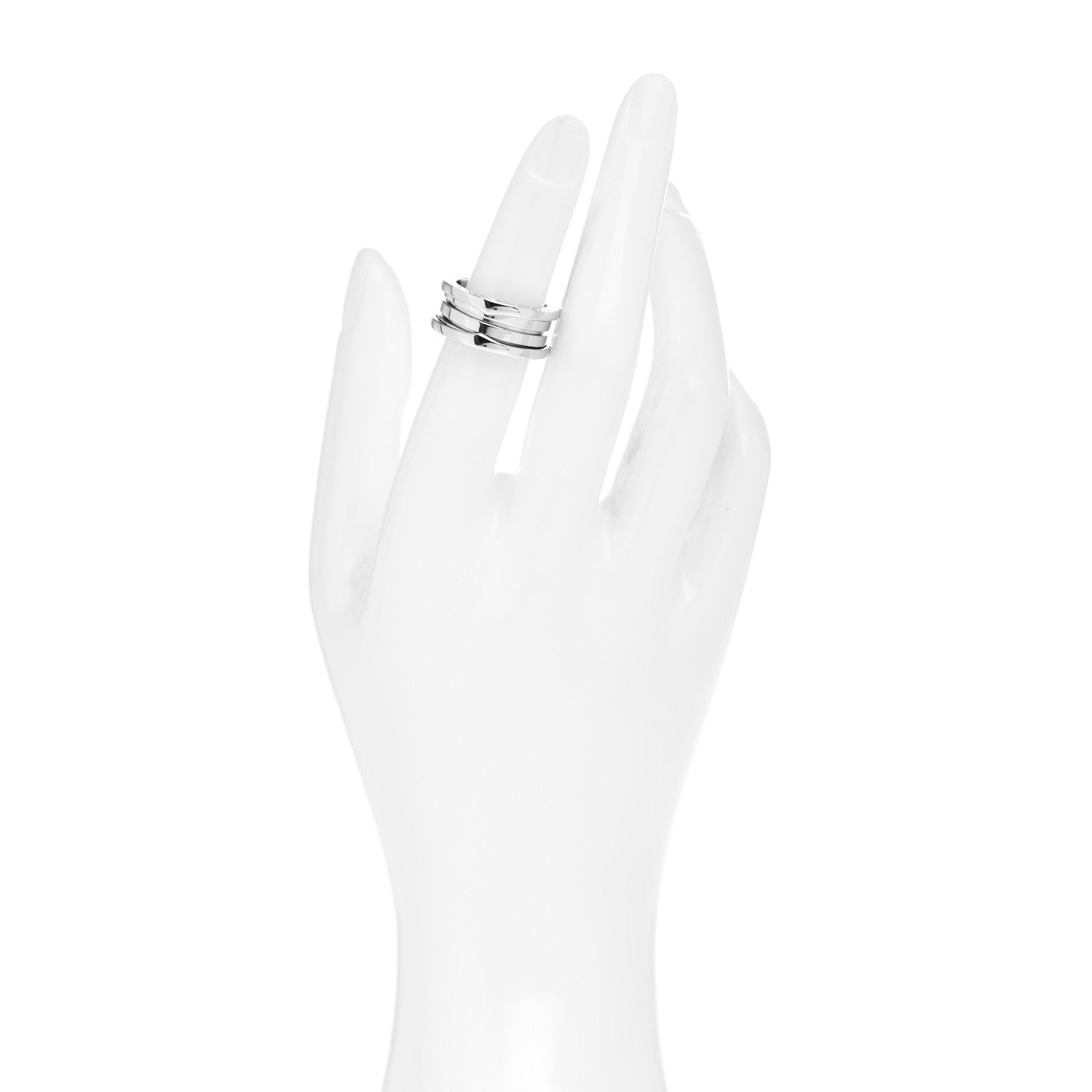 Bulgari 18K White Gold B.Zero1 Three-Band Ring 51 5.75 2 of 6