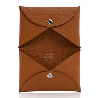 Hermes Epsom Calvi Card Case Gold 5 of 8