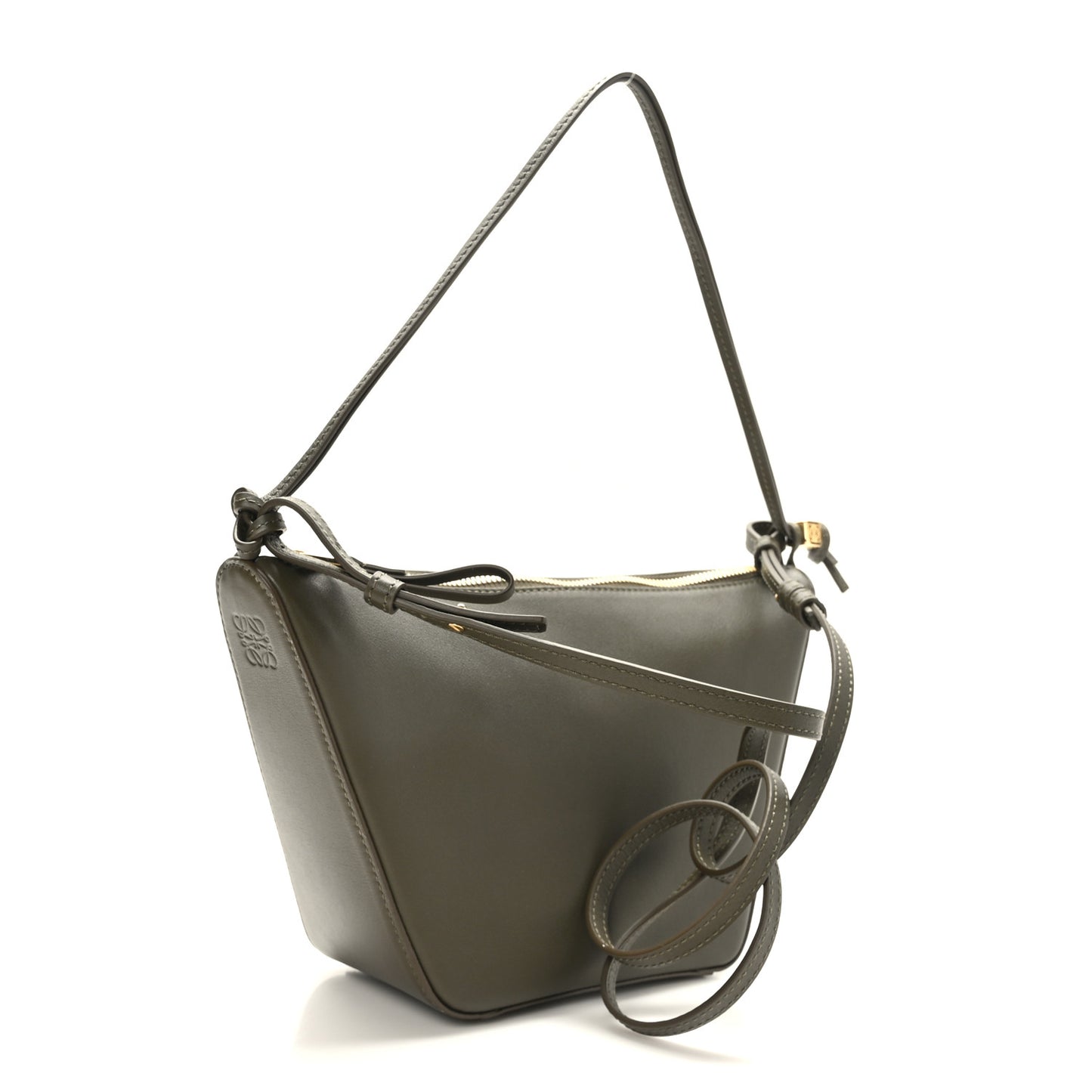 Calfskin Mini Hammock Hobo Vintage Khaki
