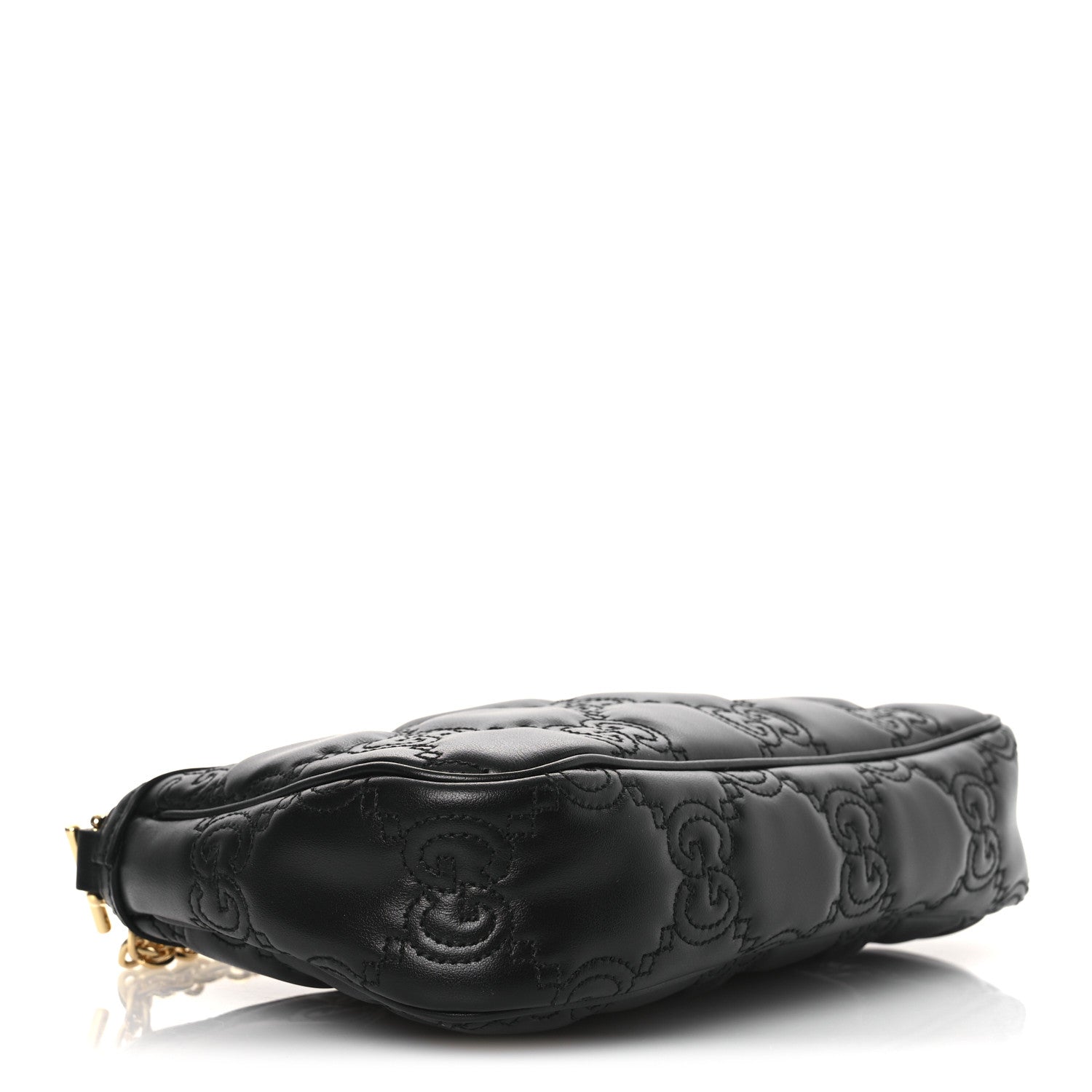 Gucci Calfskin GG Matelasse Chain Handbag Black Natural 4 of 10