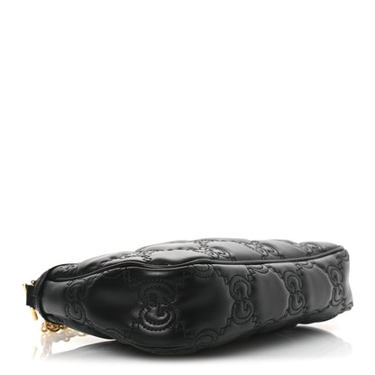 Gucci Calfskin GG Matelasse Chain Handbag Black Natural 4 of 10