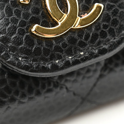 Chanel Caviar Quilted Flap Card Holder Wallet Black 9 of 10