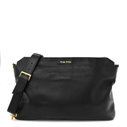 Miu Miu Soft Calf Cloud Hobo Black 1 of 14