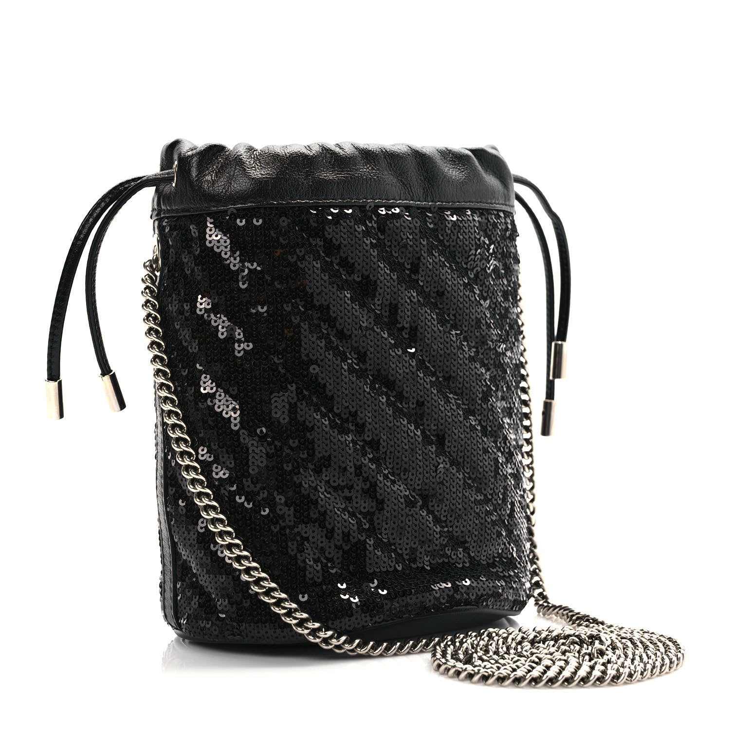 Gucci Sequin Mini GG Marmont 2.0 Bucket Bag Black 2 of 7