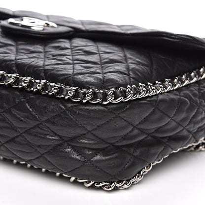 Chanel Washed Lambskin Quilted Maxi Chain Around Flap Black 9 of 11