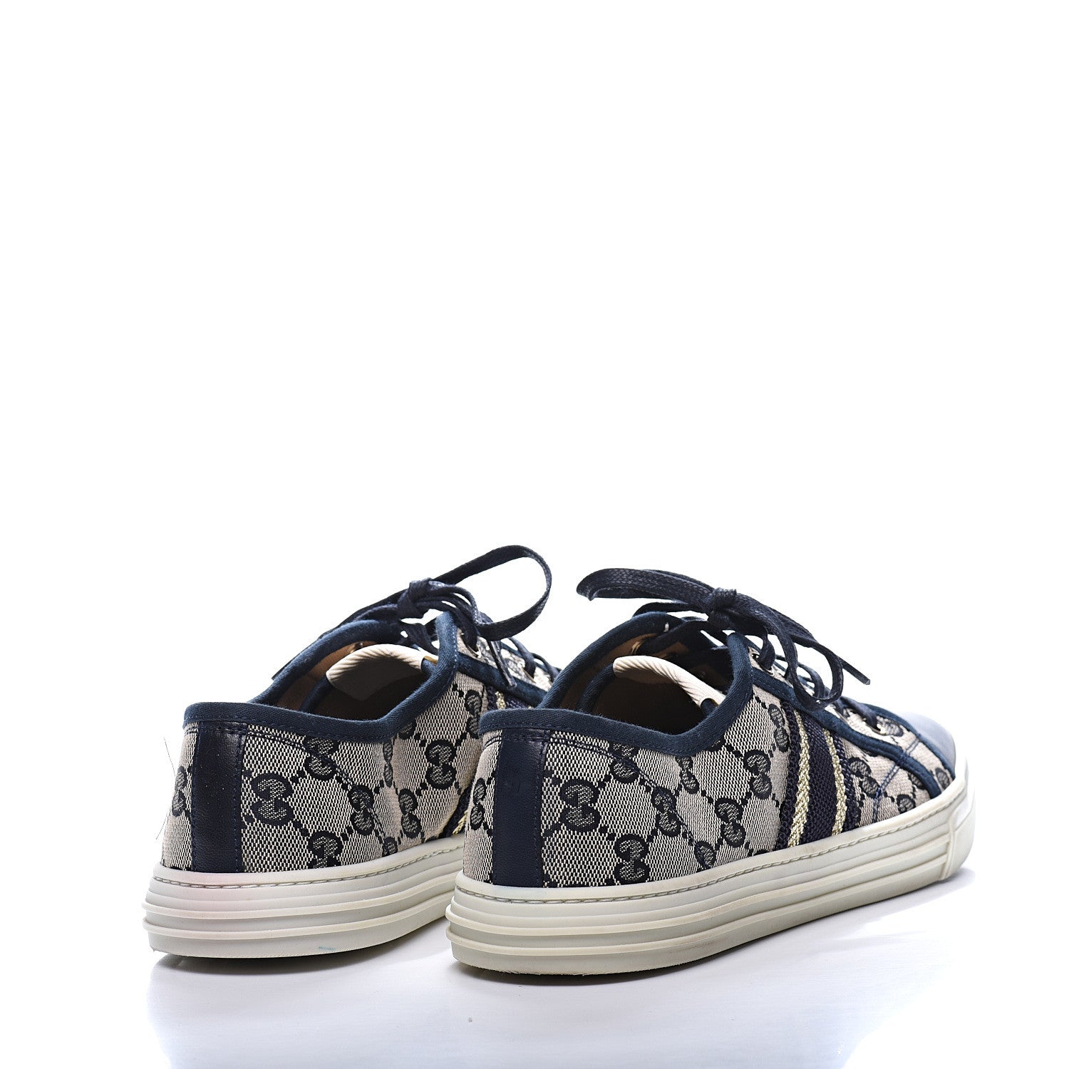 Gucci Monogram Web Sneakers 39.5 Navy Blue 4 of 10
